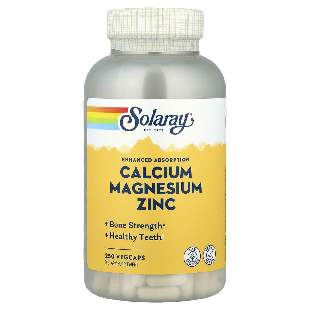 Solaray Calcium Magnesium Zinc – 250 VegCaps – photo produit
