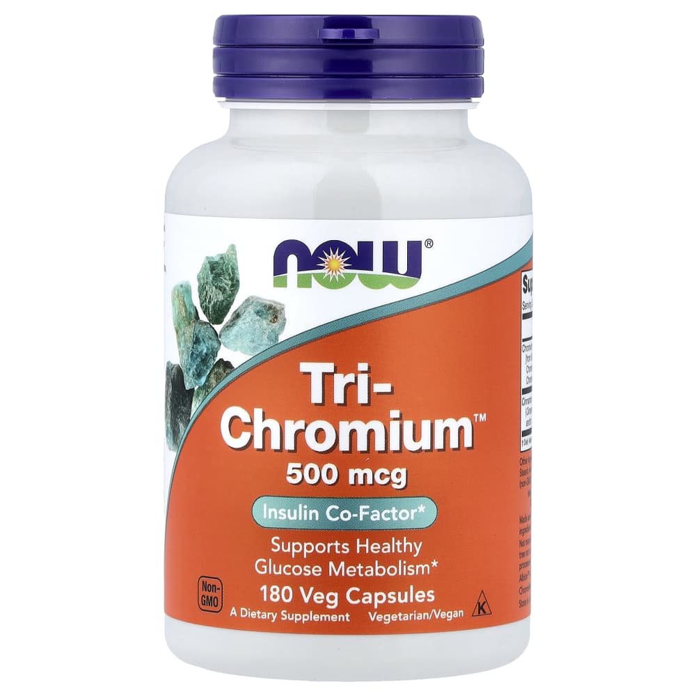 NOW Foods Tri-Chromium™ 500 mcg – 180 capsules végétales – photo produit