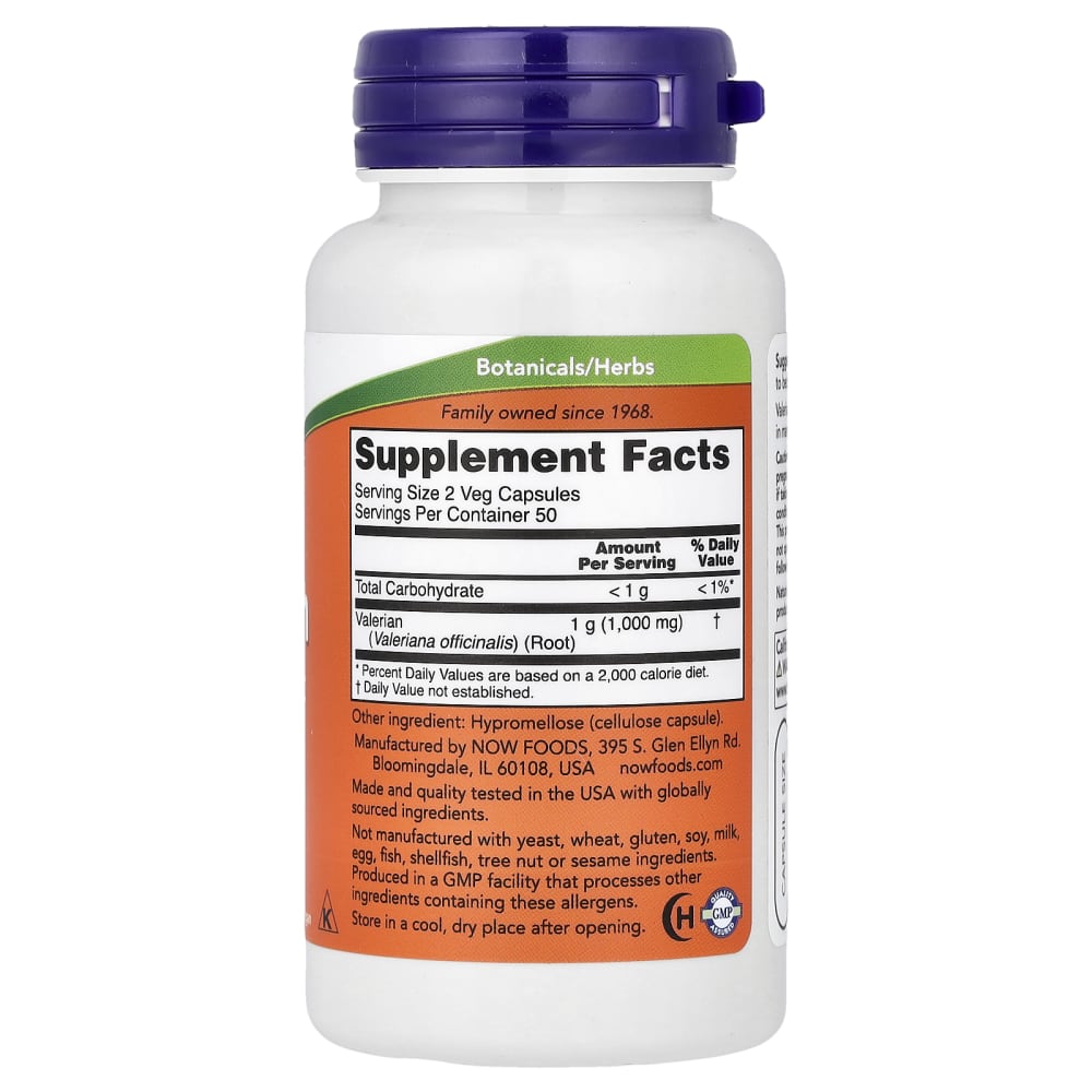 NOW Foods – Racine de Valériane 500 mg – 100 capsules végétales – vue supplémentaire