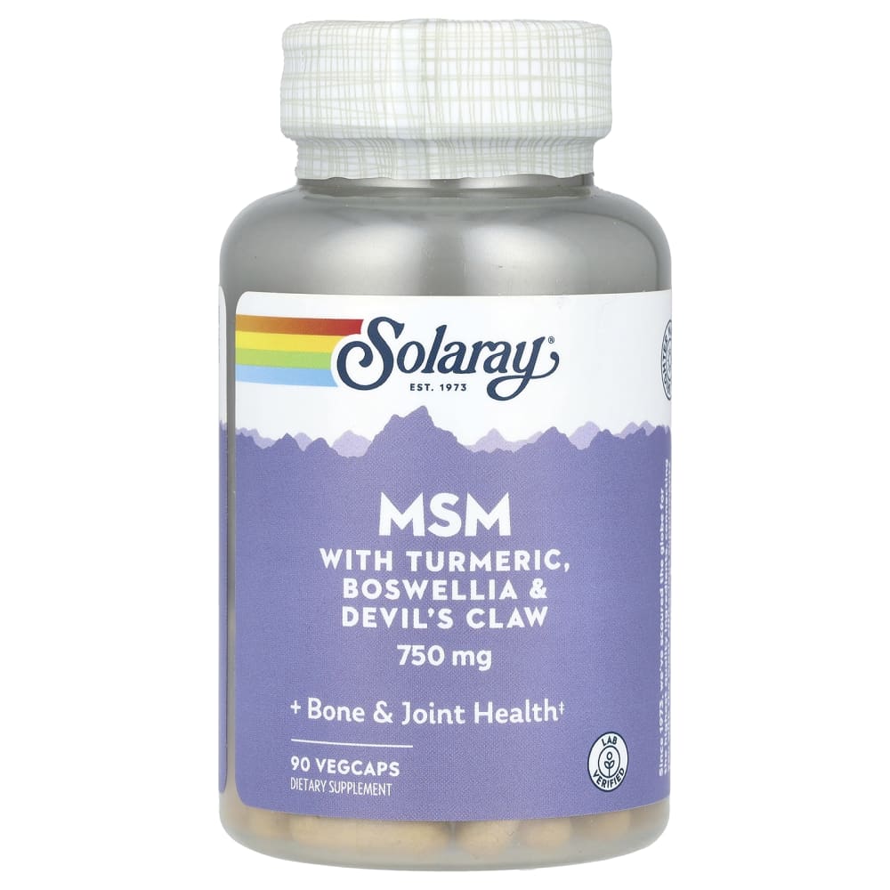 Solaray MSM with Turmeric, Boswellia & Devil's Claw 750 mg – 90 VegCaps – photo produit