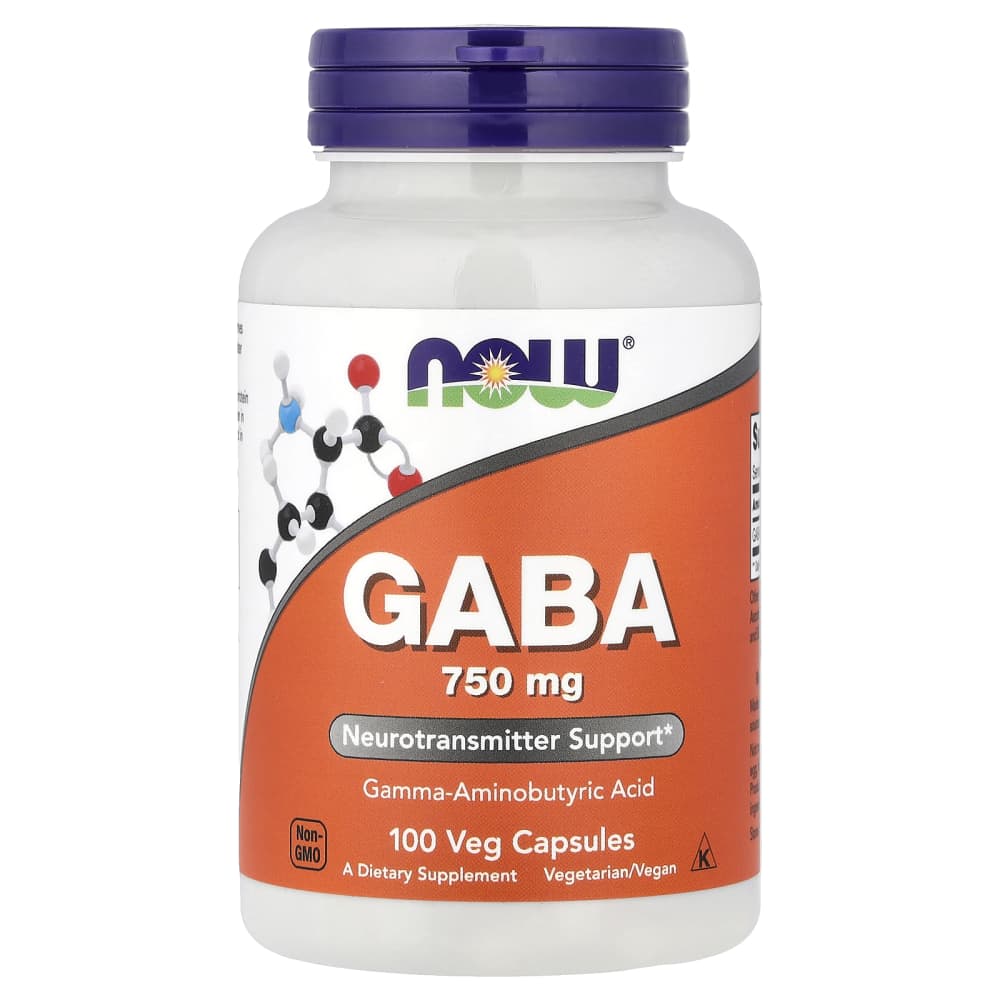 NOW Foods GABA 750 mg – 100 capsules végétales – photo produit