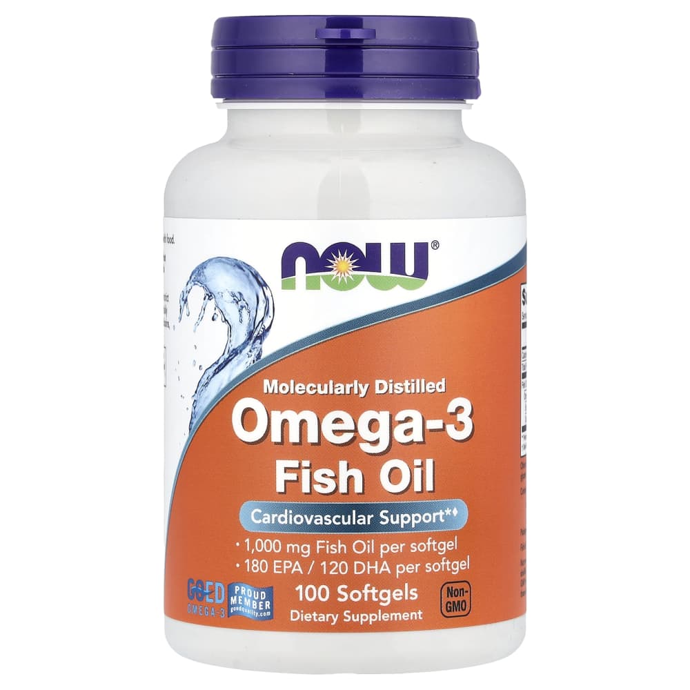 NOW Foods – Omega-3 Fish Oil 1000 mg – 100 Softgels – photo produit