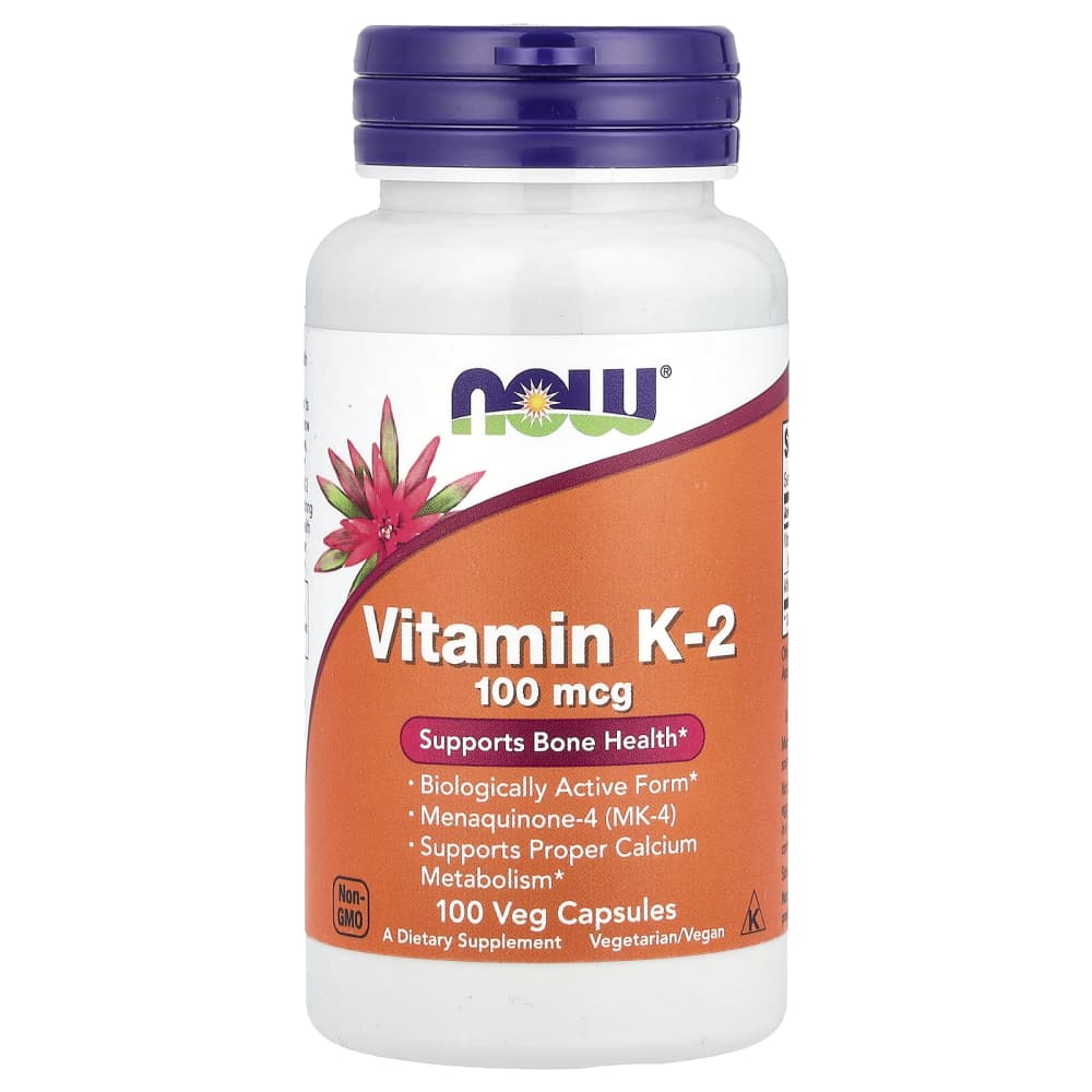 NOW Foods – Vitamine K-2 100 mcg – 100 gélules végétales – photo produit