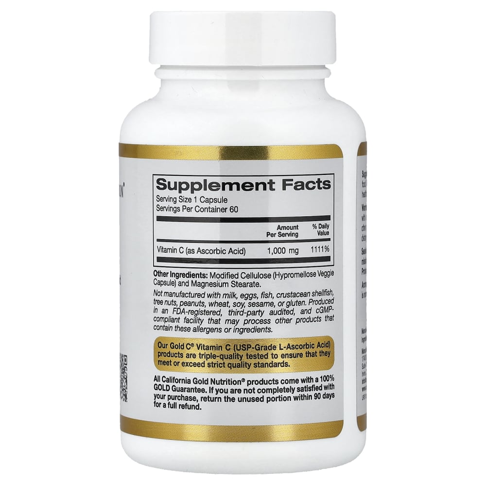 California Gold Nutrition Gold C – Vitamine C 1 000 mg – 60 capsules végétales – vue supplémentaire