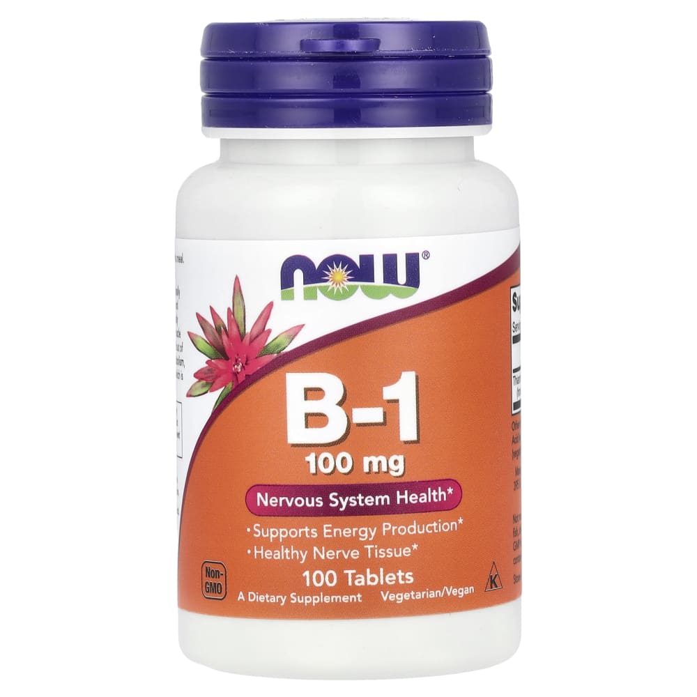 NOW Foods Vitamin B-1 100 mg – 100 comprimés (Tablets) – photo produit