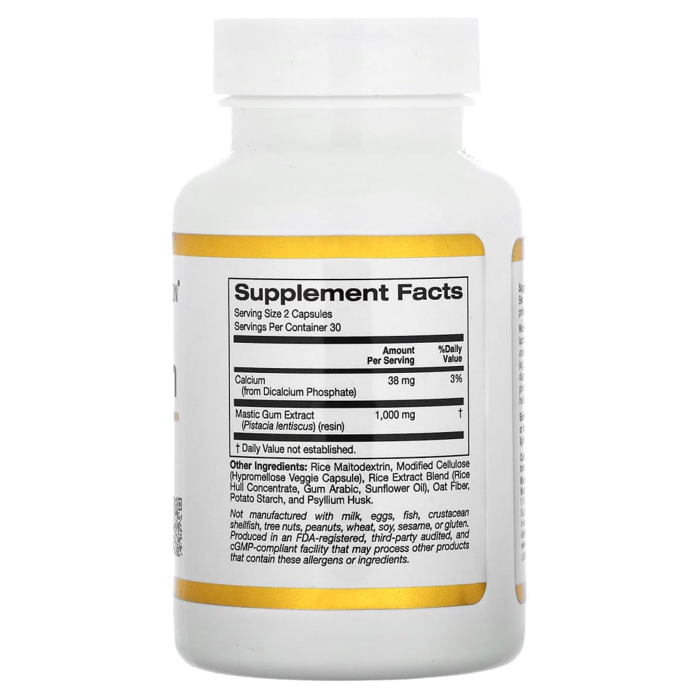 California Gold Nutrition Mastic Gum 500 mg – 60 gélules végétales (Veggie Capsules) – vue supplémentaire