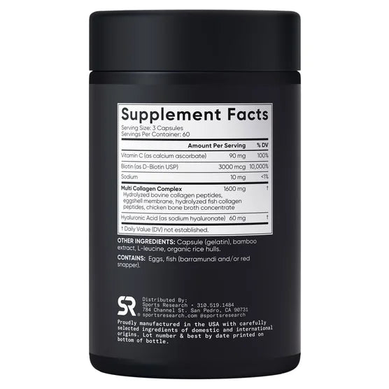 Sports Research Multi Collagen – 180 gélules (Capsules)