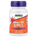 NOW Foods Mega D3 & MK-7 5000 UI / 180 mcg (60 Capsules) – photo produit