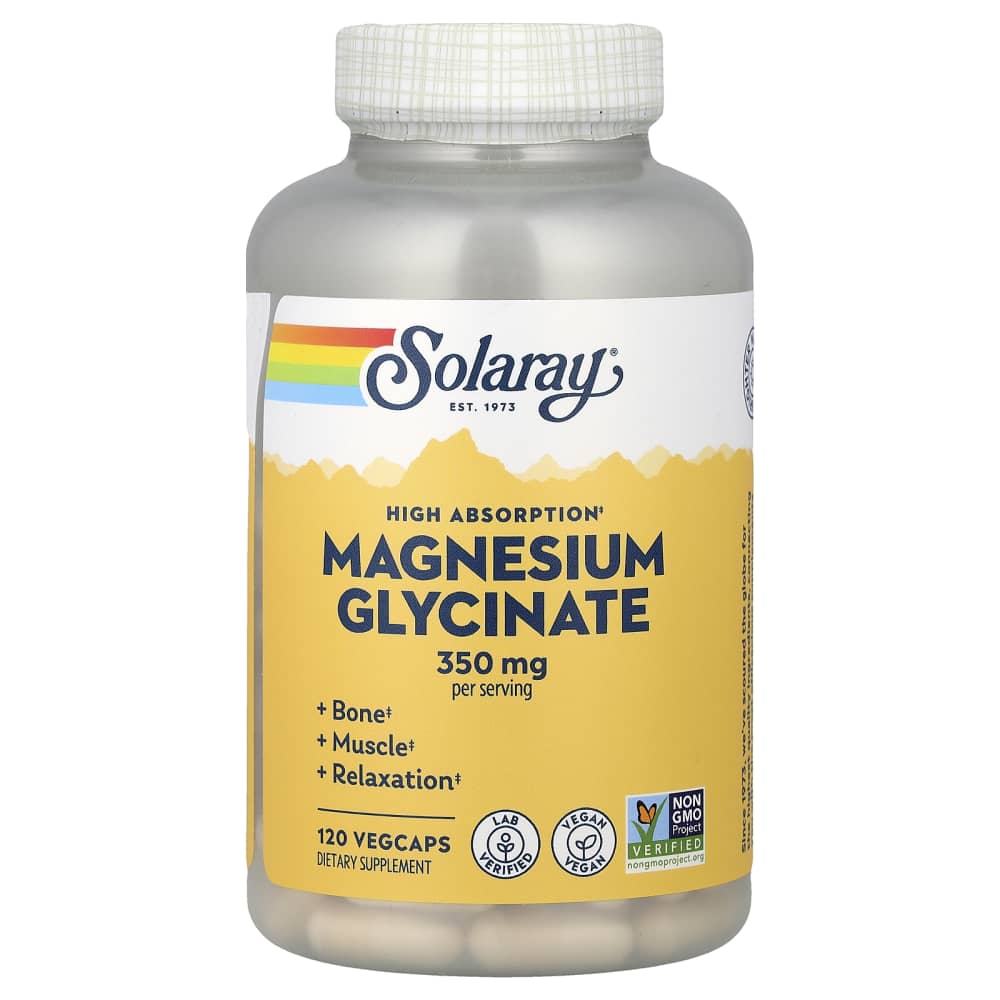 Solaray Magnesium Glycinate 350 mg – 120 VegCaps – photo produit