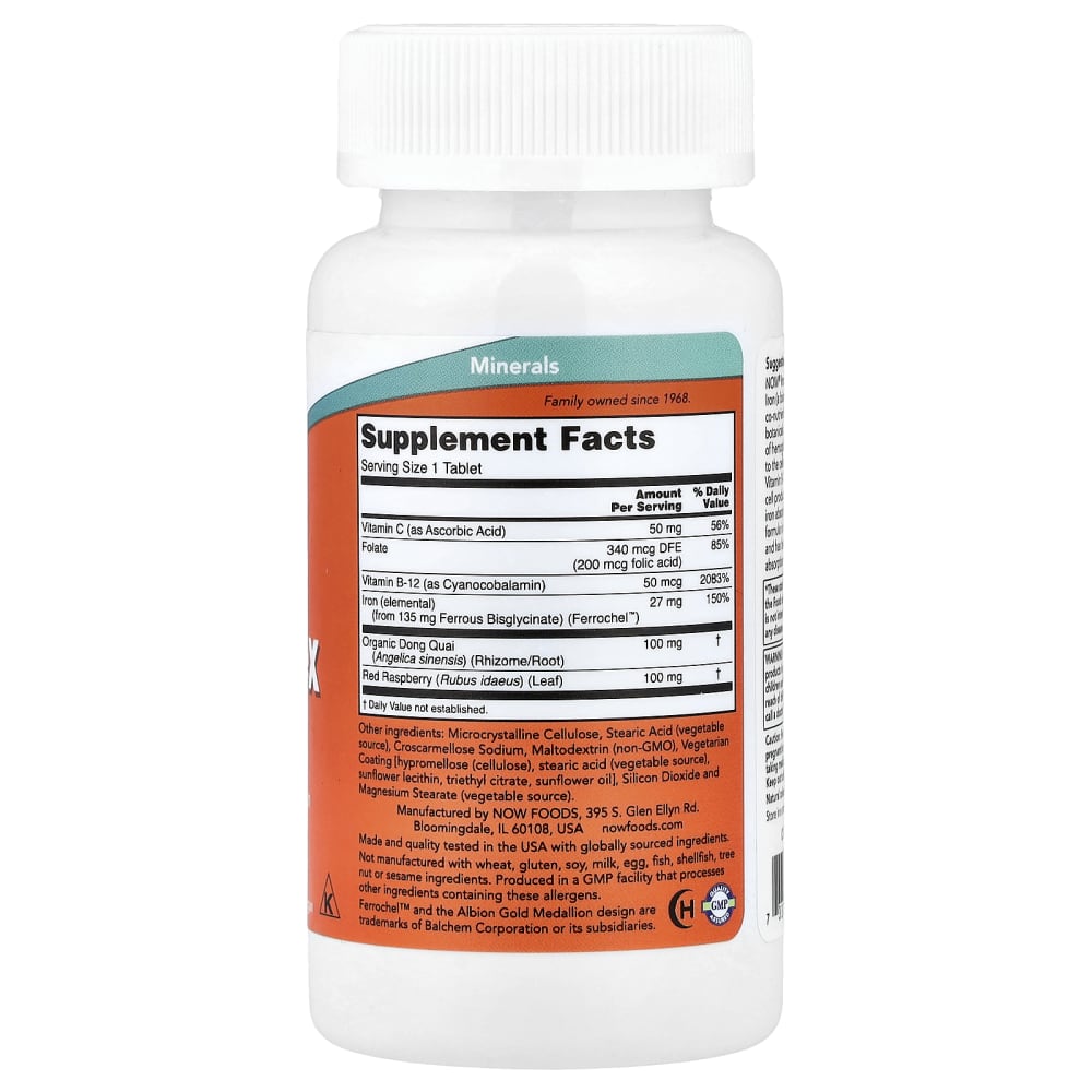 NOW Foods Iron Complex (100 Comprimés) – vue supplémentaire