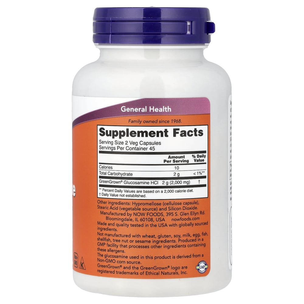 NOW Foods Vegetarian Glucosamine 1000 – 90 Veg Capsules – vue supplémentaire