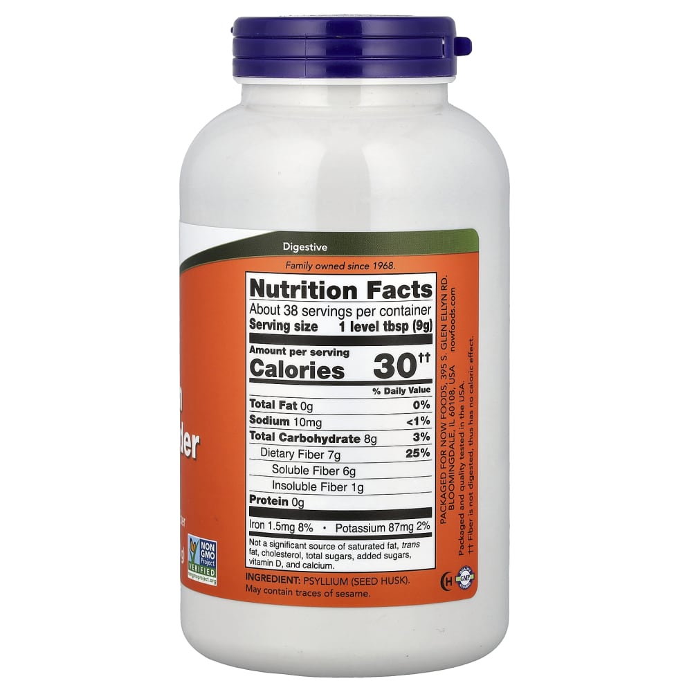 NOW Foods Poudre d'Enveloppe de Psyllium 340 g (12 oz) – vue supplémentaire