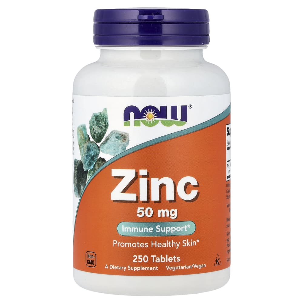 NOW Foods Zinc 50 mg – 250 comprimés – photo produit