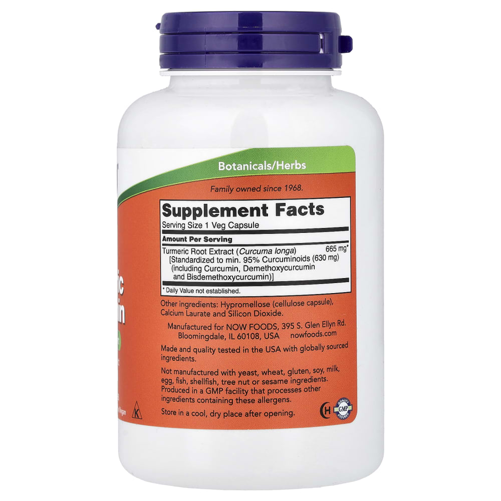 NOW Foods Turmeric Curcumin – 120 gélules végétales (Veg Capsules) – vue supplémentaire