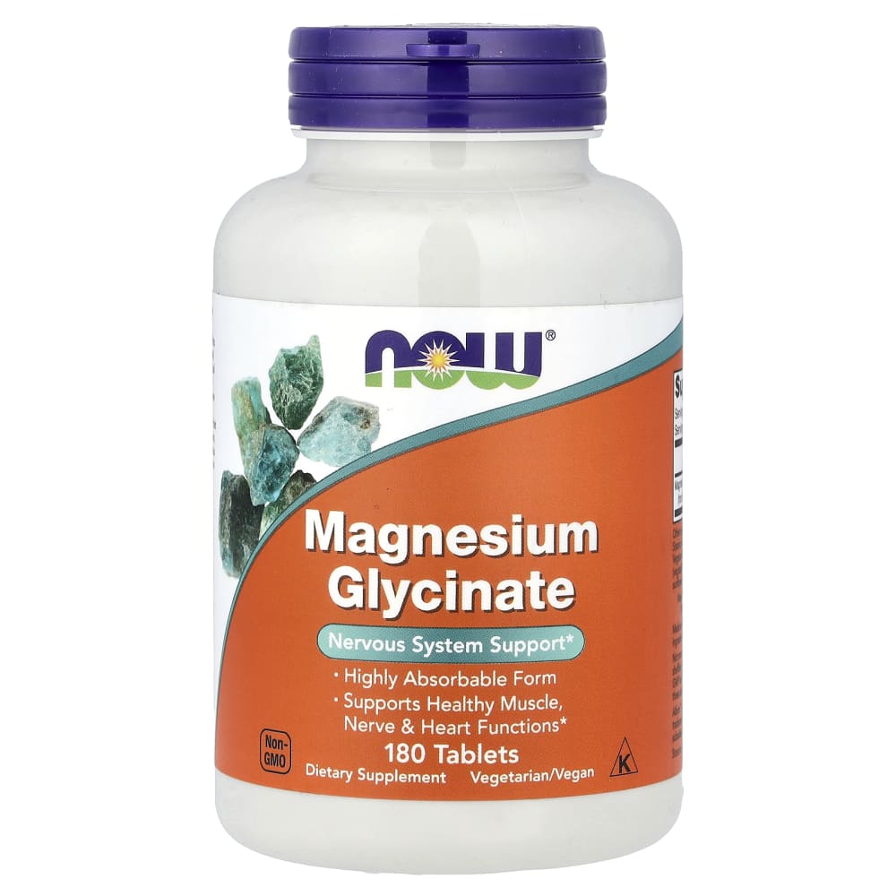 NOW Foods Magnesium Glycinate (180 Comprimés) – photo produit
