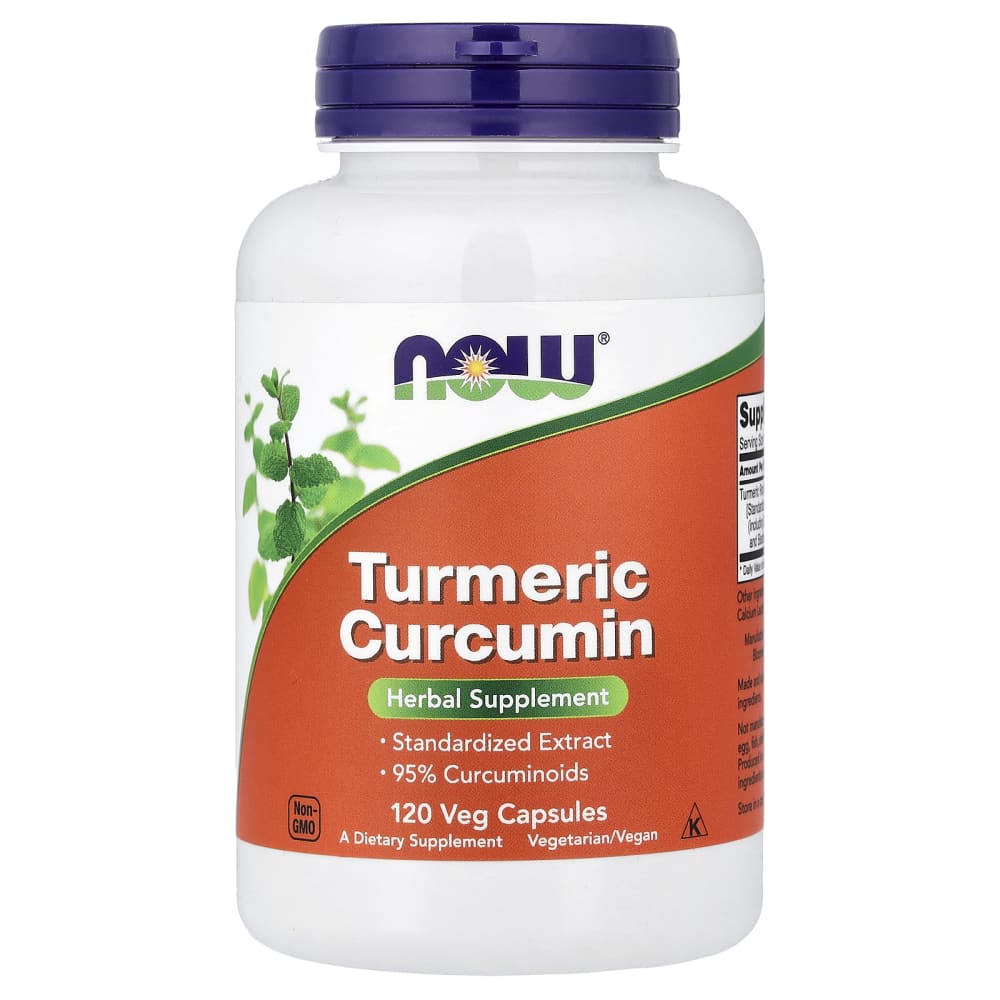 NOW Foods Turmeric Curcumin – 120 gélules végétales (Veg Capsules) – photo produit