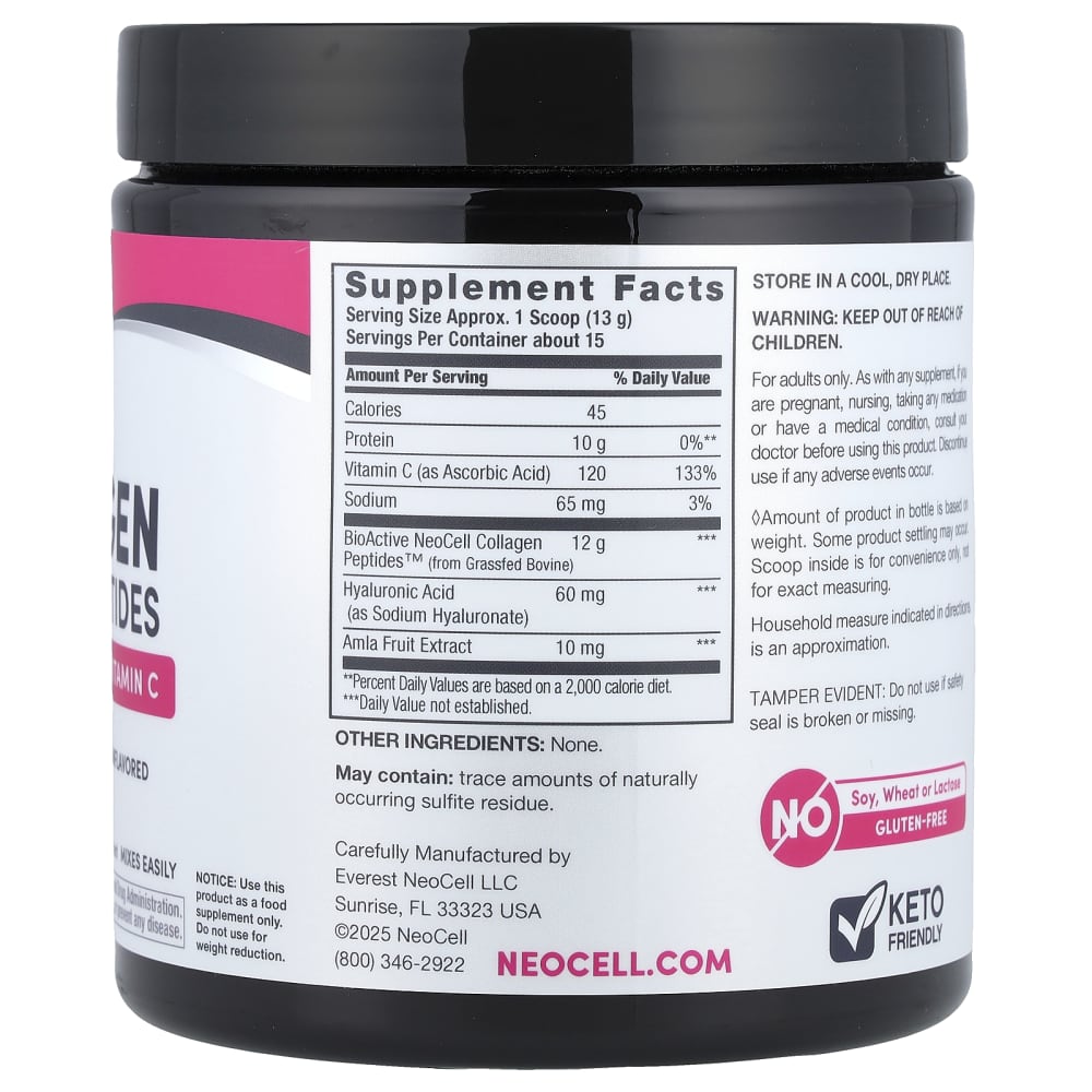 Neocell Advanced Collagen Peptides + Acide Hyaluronique & Vitamine C – 195 g – vue supplémentaire