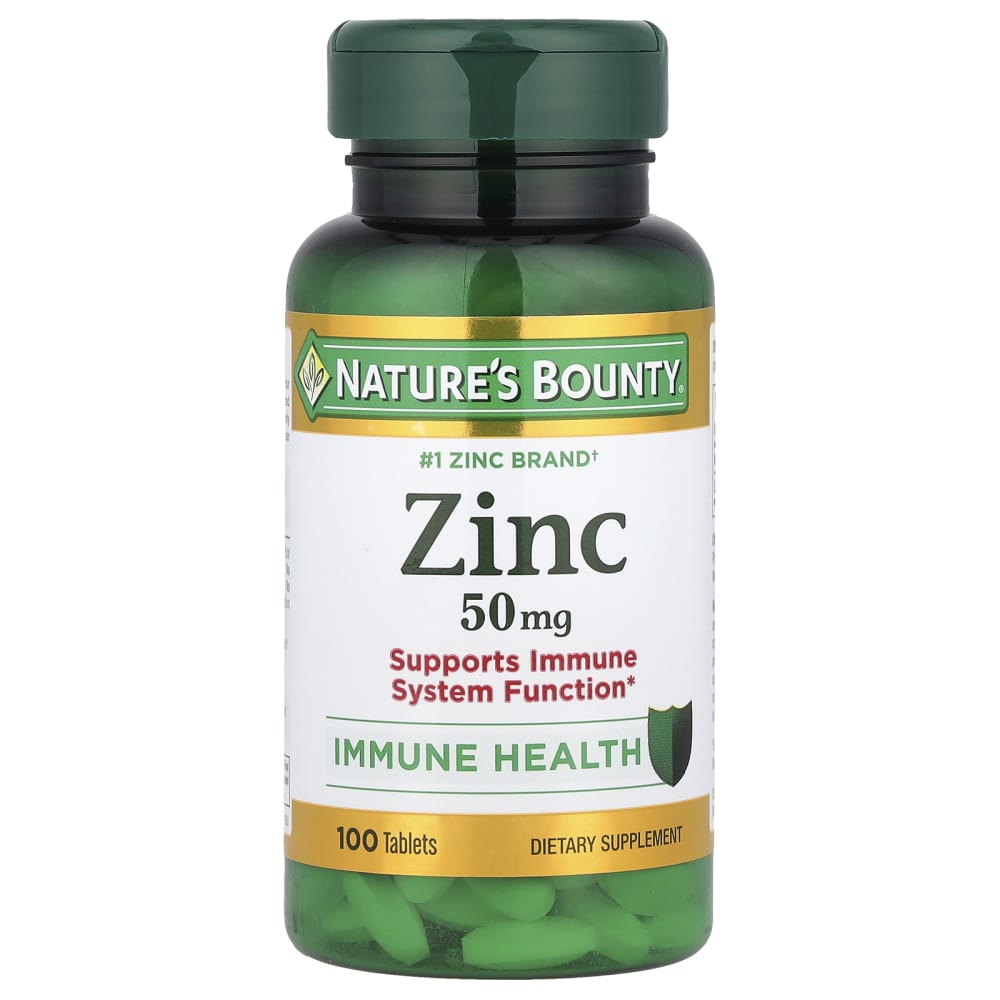 Nature's Bounty Zinc 50 mg – 100 comprimés (Tablets) – photo produit
