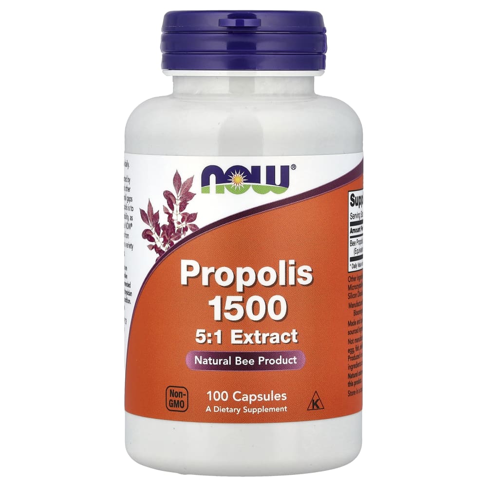 NOW Foods Propolis 1500 – 5:1 Extract – 100 Capsules – photo produit