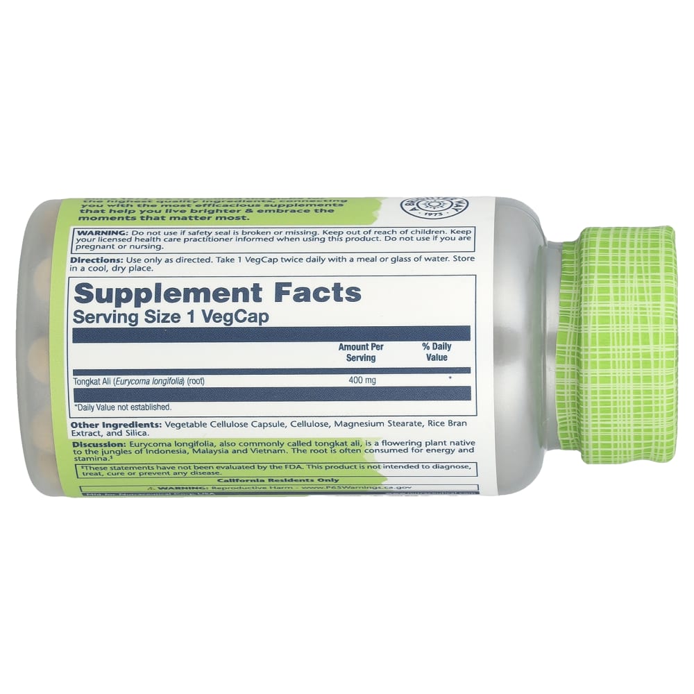 Solaray Tongkat Ali 400 mg – 60 VegCaps – vue supplémentaire