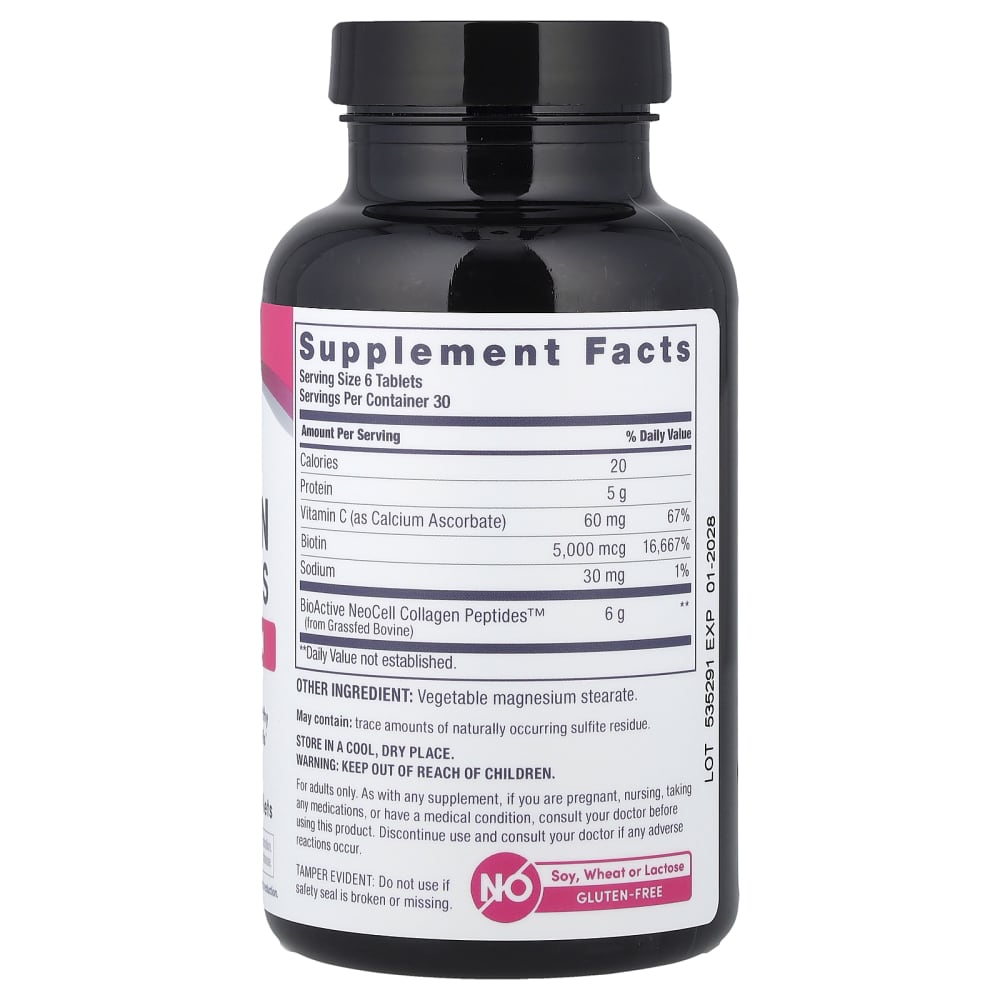 Neocell Grass-Fed Collagen Peptides + Vitamine C & Biotine – 6 000 mg – 180 comprimés – vue supplémentaire