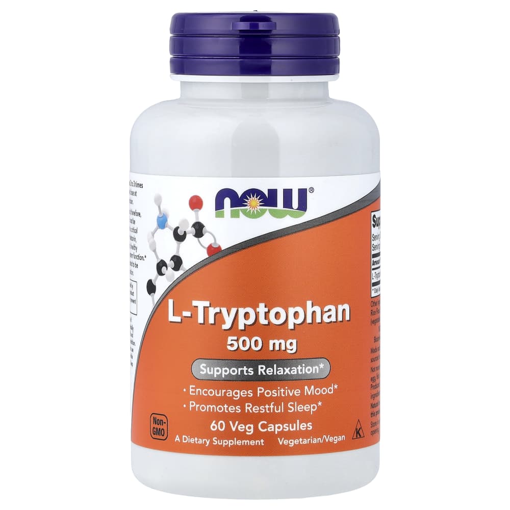 NOW Foods L-Tryptophan 500 mg (60 Gélules Végétales) – photo produit