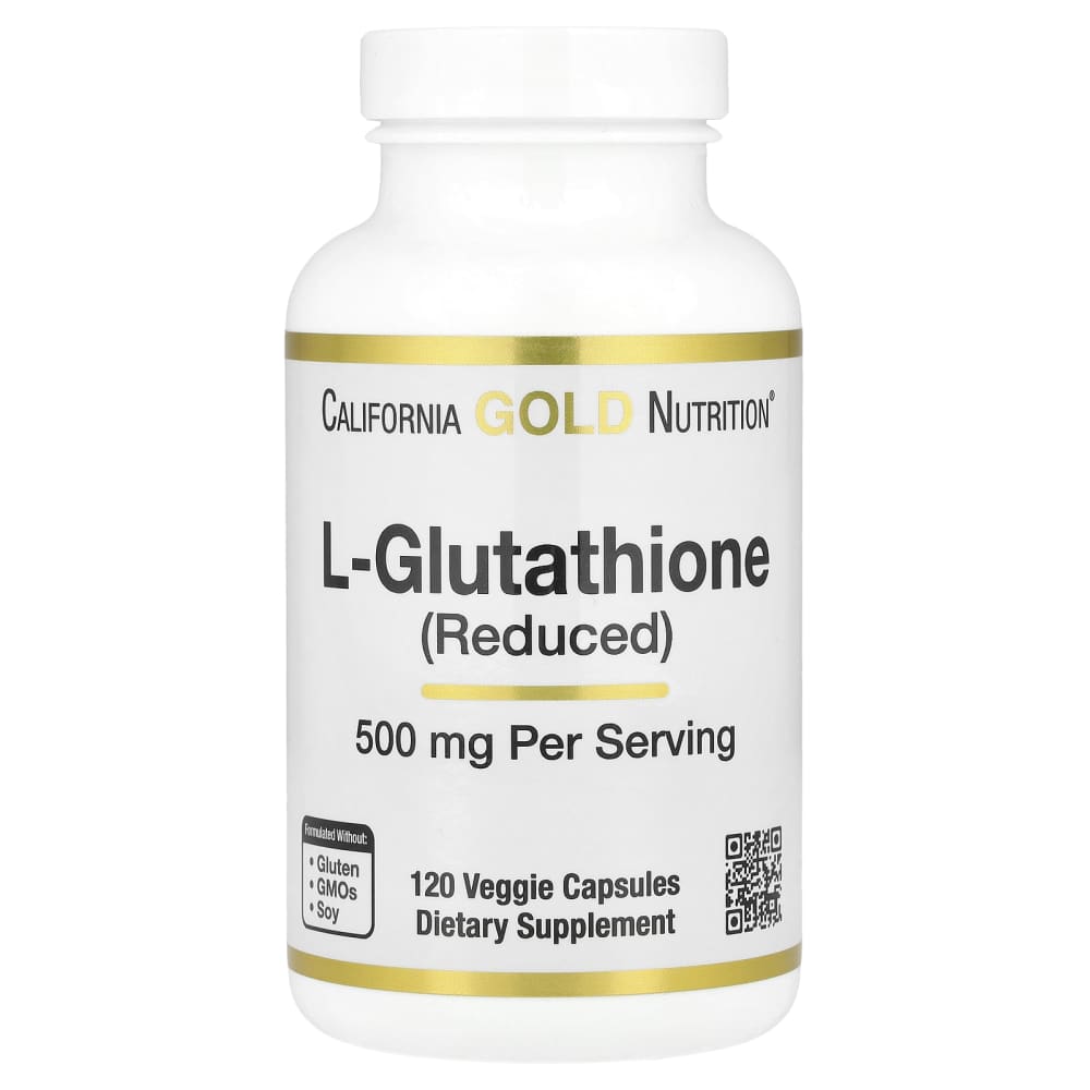 California Gold Nutrition L-Glutathione (Reduced) 500 mg – 120 gélules végétales (Veggie Capsules) – photo produit