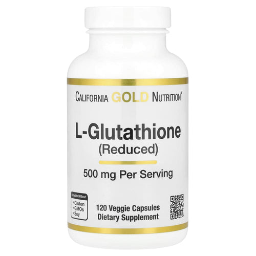 California Gold Nutrition L-Glutathione (Reduced) 500 mg – 120 gélules végétales (Veggie Capsules) – photo produit