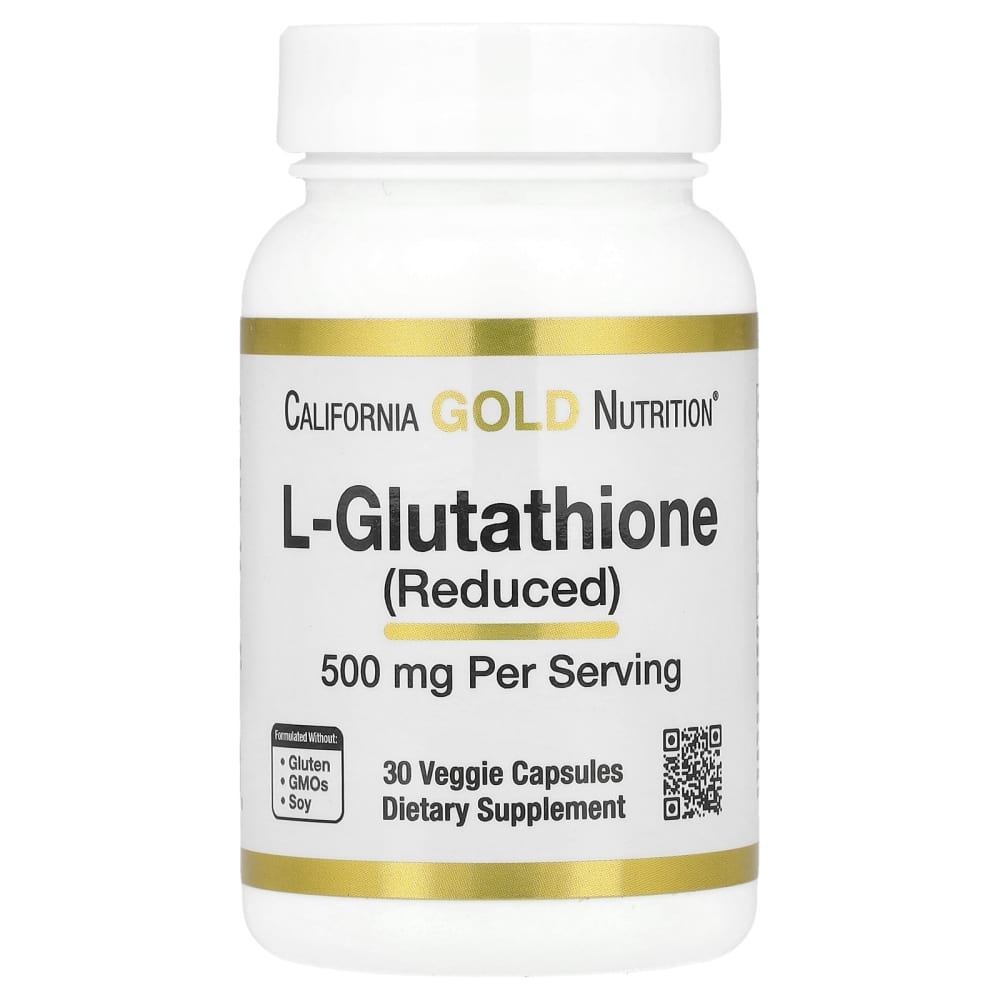 California Gold Nutrition L-Glutathione (Reduced) 500 mg – 30 gélules végétales (Veggie Capsules) – photo produit