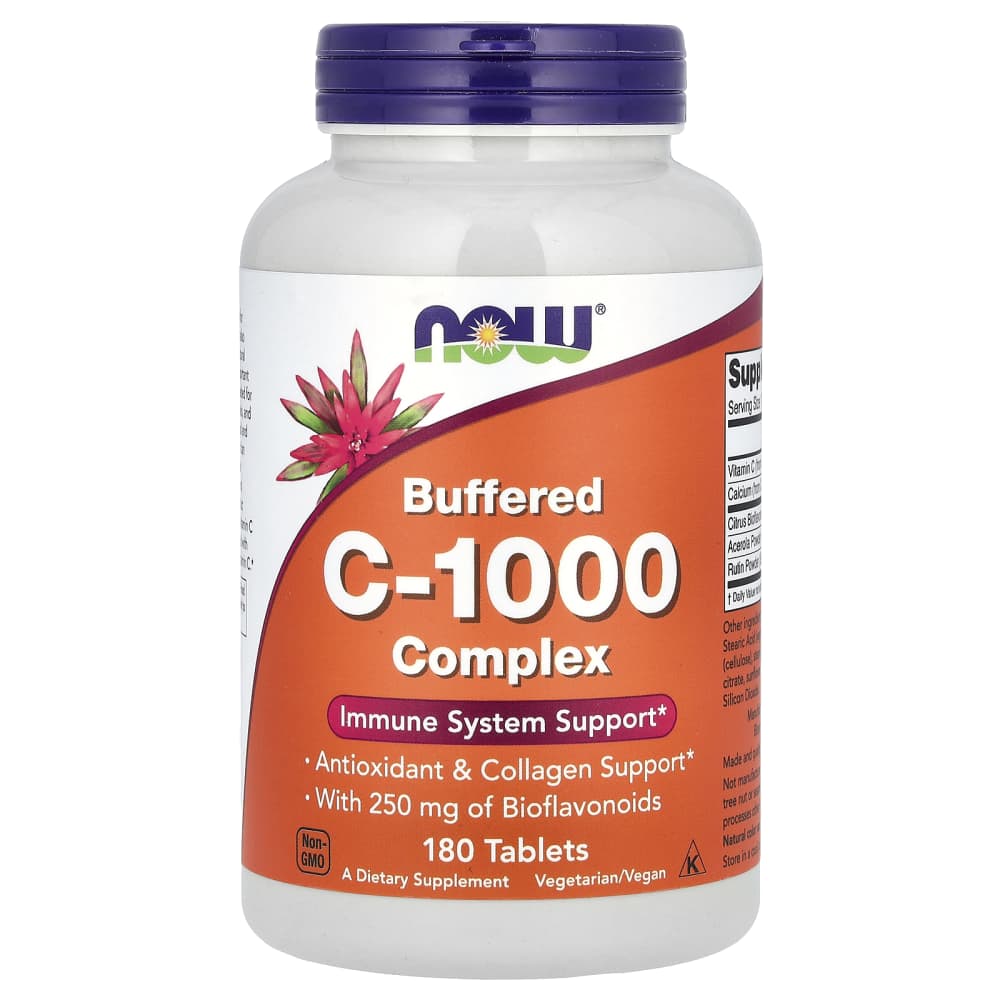 NOW Foods – Complexe à la vitamine C 1000 tamponnée – 180 comprimés – photo produit