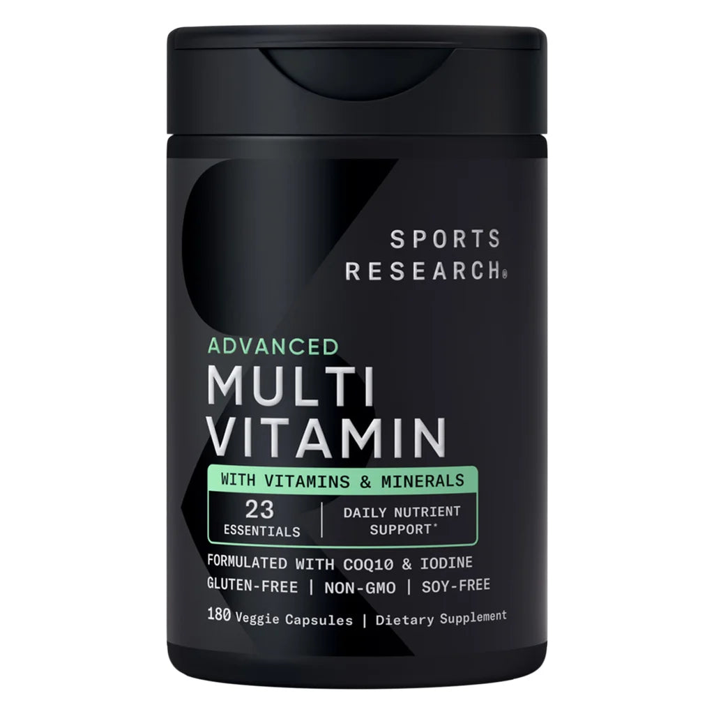 Sports Research Advanced Multivitamin – 23 nutriments essentiels – 180 capsules végétales